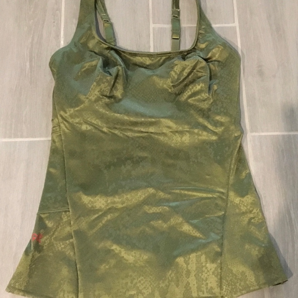 Ruby Ribbon Olive Green Satin Camisole - Picture 1 of 3